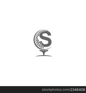Letter S and golf ball icon logo design illustration