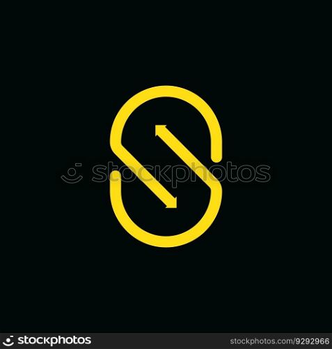 letter S and switch arrow  icon vector illustration template design