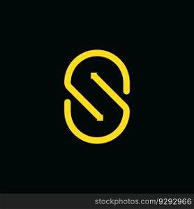 letter S and switch arrow  icon vector illustration template design