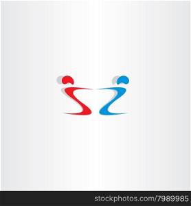 letter s and z people holding hand logo design