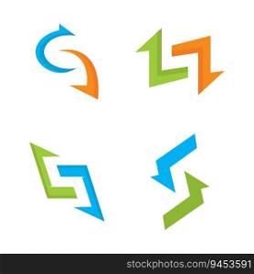 letter s arrow logo vector icon illustration design 