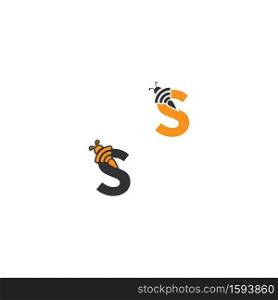 Letter S bee icon  creative design logo illustration