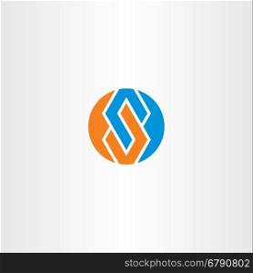 letter s blue orange logotype vector circle