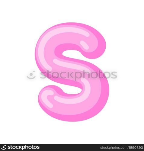 Letter S candy font. Caramel alphabet. lollipop lettering. Sweet ABC sign