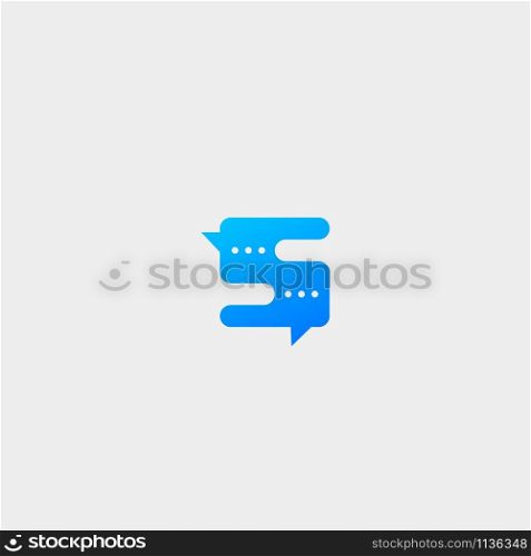Letter S Chat Vector Logo or Icon Design. Letter S Chat Vector Template Logo Design