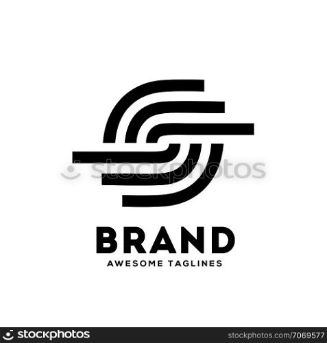 Letter S circle strips line vector logo symbol , circle lines Vector color template for your design