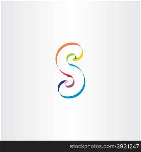 letter s colorful ribbon logo icon design