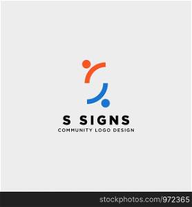 letter s community human logo template vector illustration icon element isolated - vector. letter s community human logo template vector illustration icon element isolated