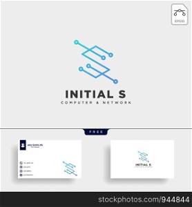 letter S digital network creative logo template vector illustration icon element isolated - vector. letter S digital network creative logo template vector illustration