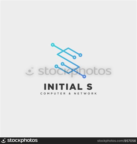 letter S digital network creative logo template vector illustration icon element isolated - vector. letter S digital network creative logo template vector illustration