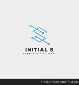 letter S digital network creative logo template vector illustration icon element isolated - vector. letter S digital network creative logo template vector illustration