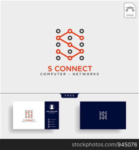 letter s digital technology network logo template vector illustration icon element isolated - vector. letter s digital technology network logo template vector illustration