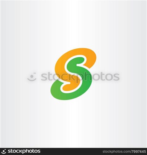 letter s green orange logo logotype vector icon symbol