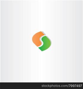 letter s green orange vector logo icon alphabet