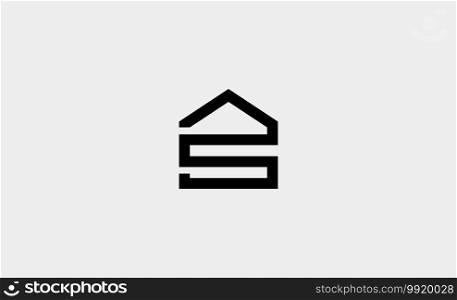 letter S house logo design vector illustration