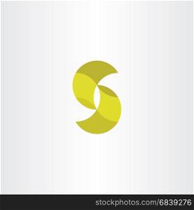 letter s icon logotype yellow sign vector
