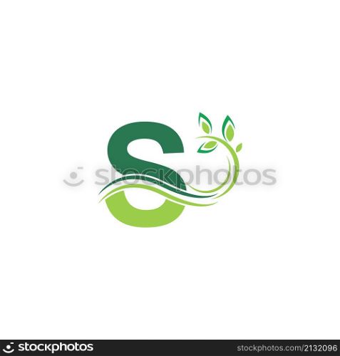Letter S Icon with floral logo design template illustration vector