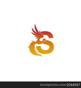 Letter S icon with phoenix logo design template illustration