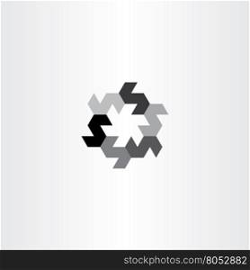 letter s in circle black icon vector rotation design