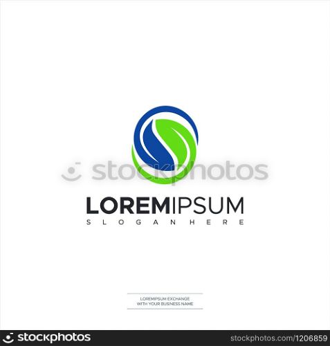 Letter S Leaf Plant Logo Template Design
