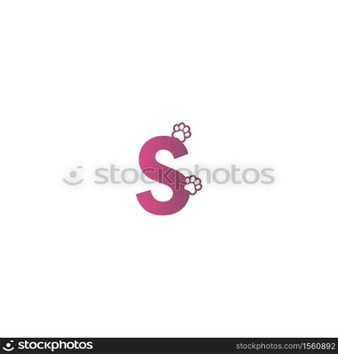 Letter S logo design Dog footprints concept icon illustration