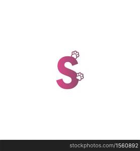 Letter S logo design Dog footprints concept icon illustration