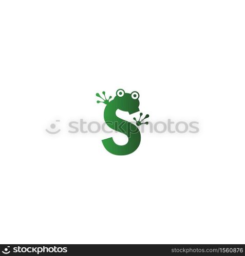 Letter S logo design frog footprints concept icon illustration