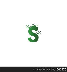 Letter S logo design frog footprints concept icon illustration