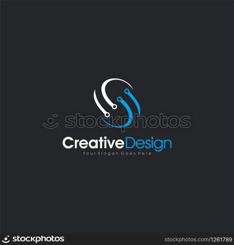 LETTER S LOGO INITIAL S ABSTRACT ICON TECH LOGO