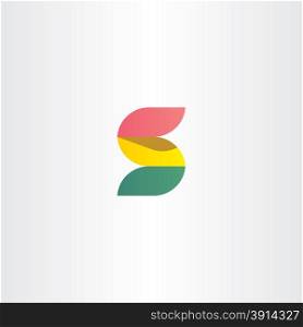 letter s logo red green and yellow ribbon design