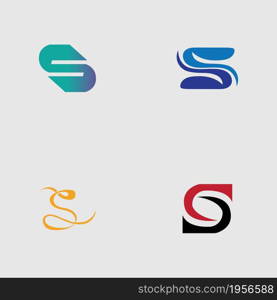 Letter S Logo set Template vector icon design on gray background