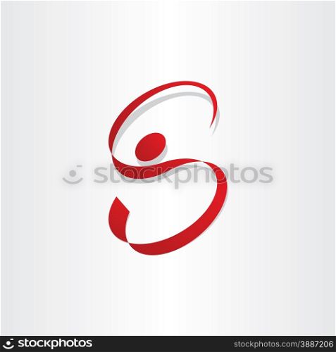letter s man stylized symbol element