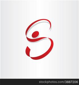 letter s man stylized symbol element