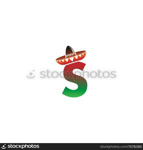 Letter S Mexican hat concept design illustration