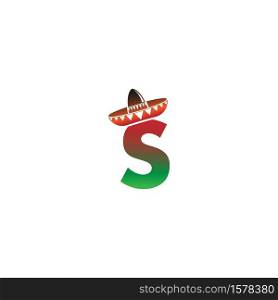 Letter S Mexican hat concept design illustration