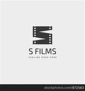 letter S movie cinema film simple logo template vector illustration icon element isolated. letter S movie cinema film simple logo template vector illustration