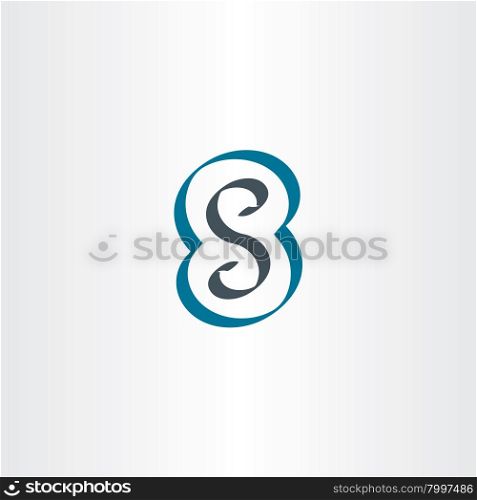 letter s or number 8 eight logo icon vector line