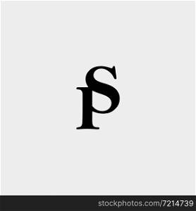 Letter S P PS SP Logo Design Simple Vector Elegant. Letter S P PS SP Logo Design Simple Vector