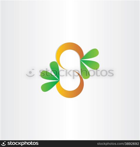 letter s plant with green leafs design