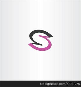 letter s purple black icon sign logotype vector