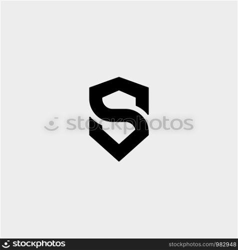 Letter S SS Shield Logo Design Simple Vector Elegant. Letter S SS Shield Logo Design Simple Vector