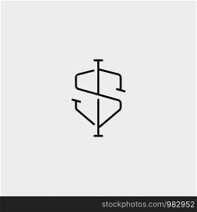 Letter S SS SI Shield Logo Design Simple Vector Elegant. Letter S SS SI Shield Logo Design Simple Vector