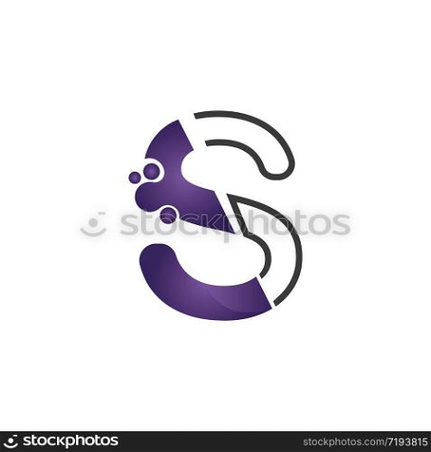 Letter S with circle concept logo or symbol creative design template