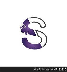 Letter S with circle concept logo or symbol creative design template