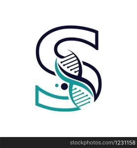 Letter S with DNA logo or symbol Template design vector