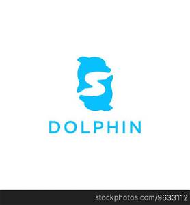 Letter s with dolphin icon logo Royalty Free Vector Image