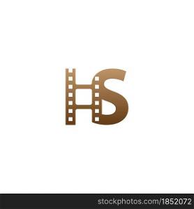 Letter S with film strip icon logo design template illustration