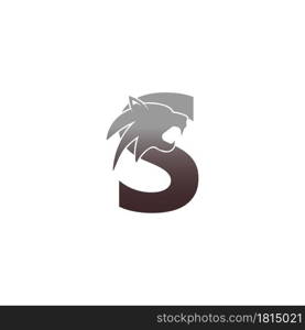 Letter S with panther head icon logo vector template