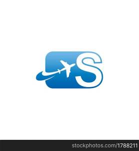 Letter S with plane logo icon design vector illustration