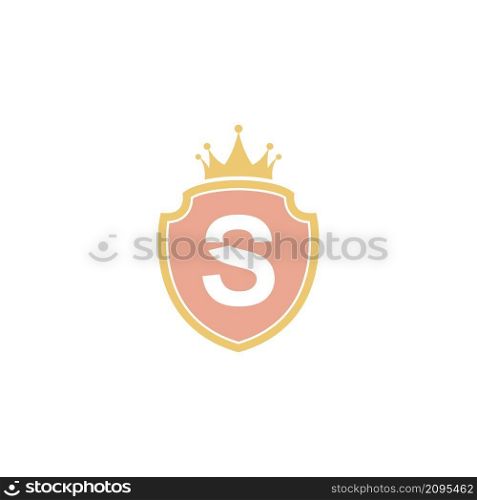 Letter S with shield icon logo design illustration vector